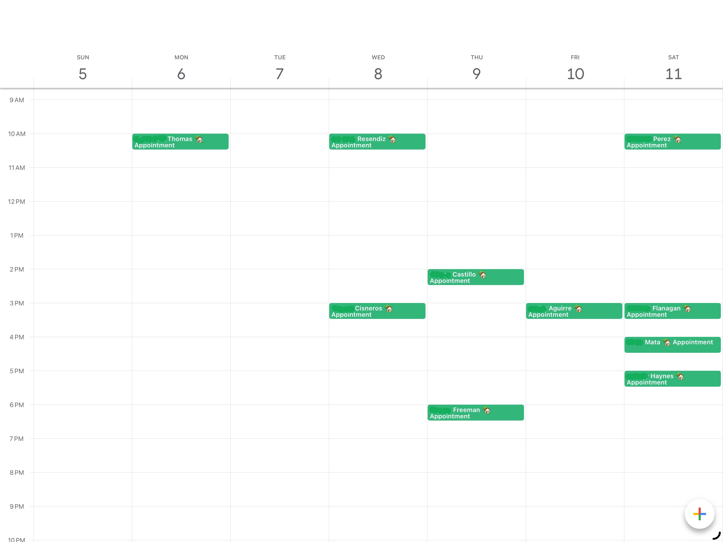 Their calendar before AI — 10 appointments in a week